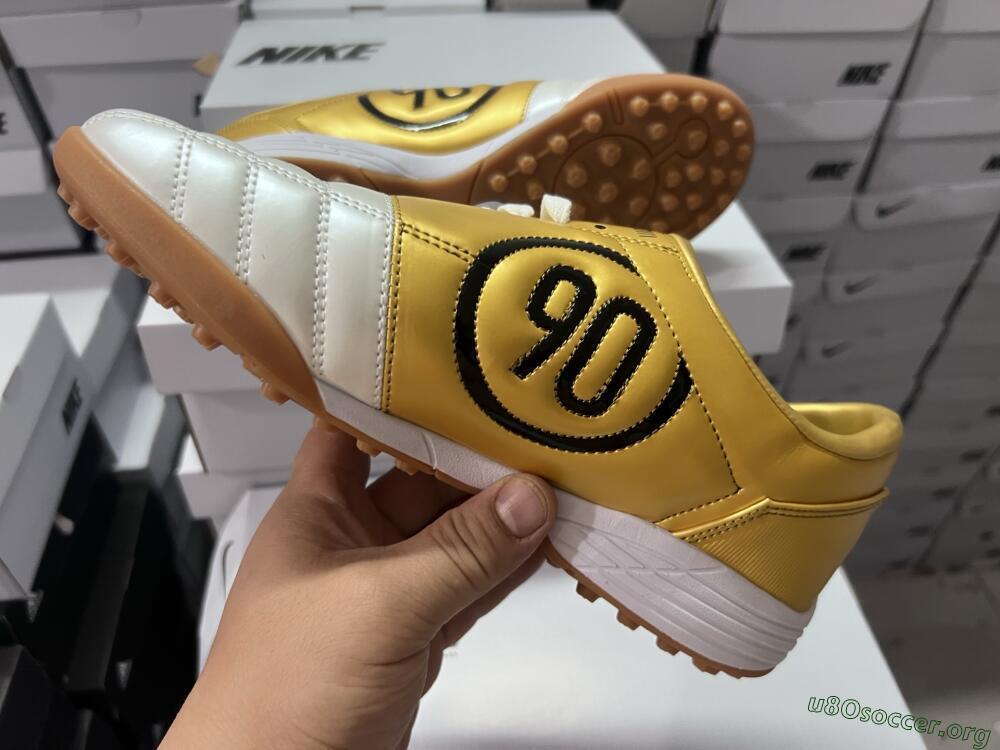 Nike Total 90 II TF Football Shoes - Silver/Black/Gold