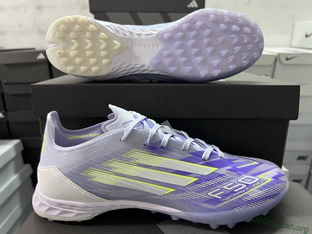 Adidas F50 Elite TF Football Shoes - Purple/Yellow/White