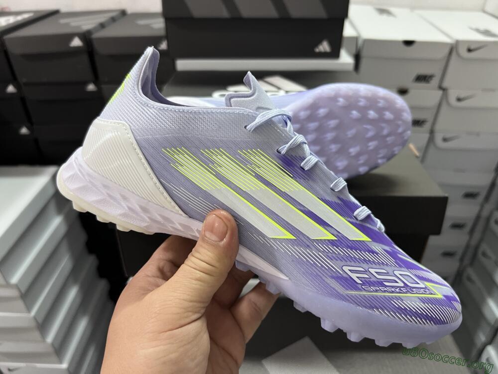 Adidas F50 Elite TF Football Shoes - Purple/Yellow/White