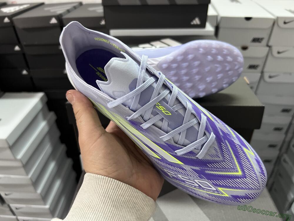 Adidas F50 Elite TF Football Shoes - Purple/Yellow/White
