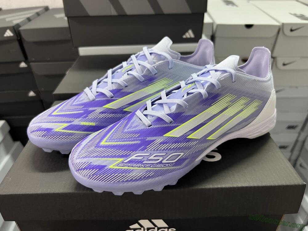 Adidas F50 Elite TF Football Shoes - Purple/Yellow/White