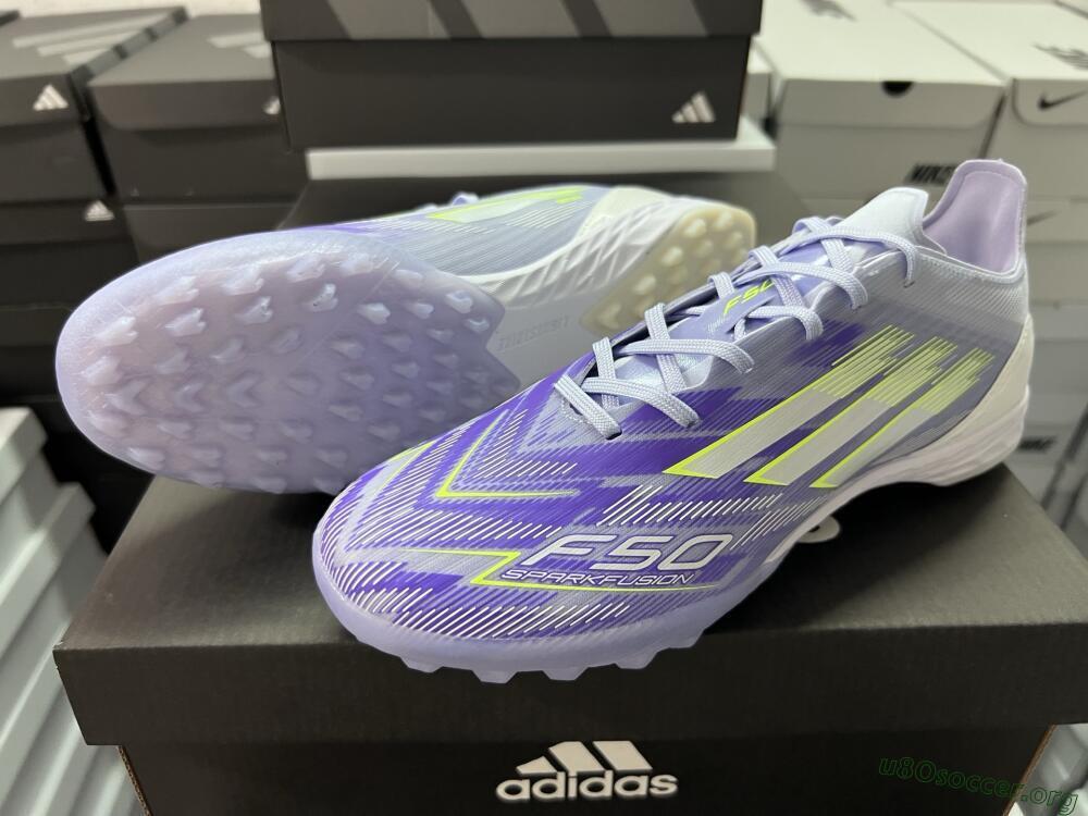 Adidas F50 Elite TF Football Shoes - Purple/Yellow/White