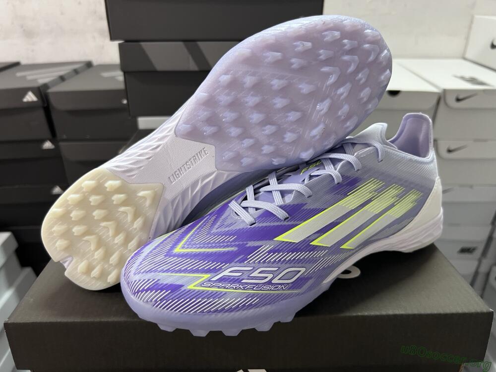 Adidas F50 Elite TF Football Shoes - Purple/Yellow/White