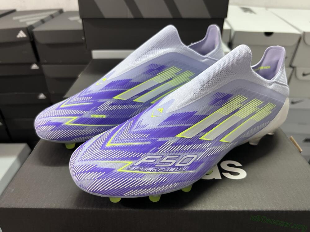 Adidas F50+ Elite Laceless FG Football Boots - Blue/White/Yellow