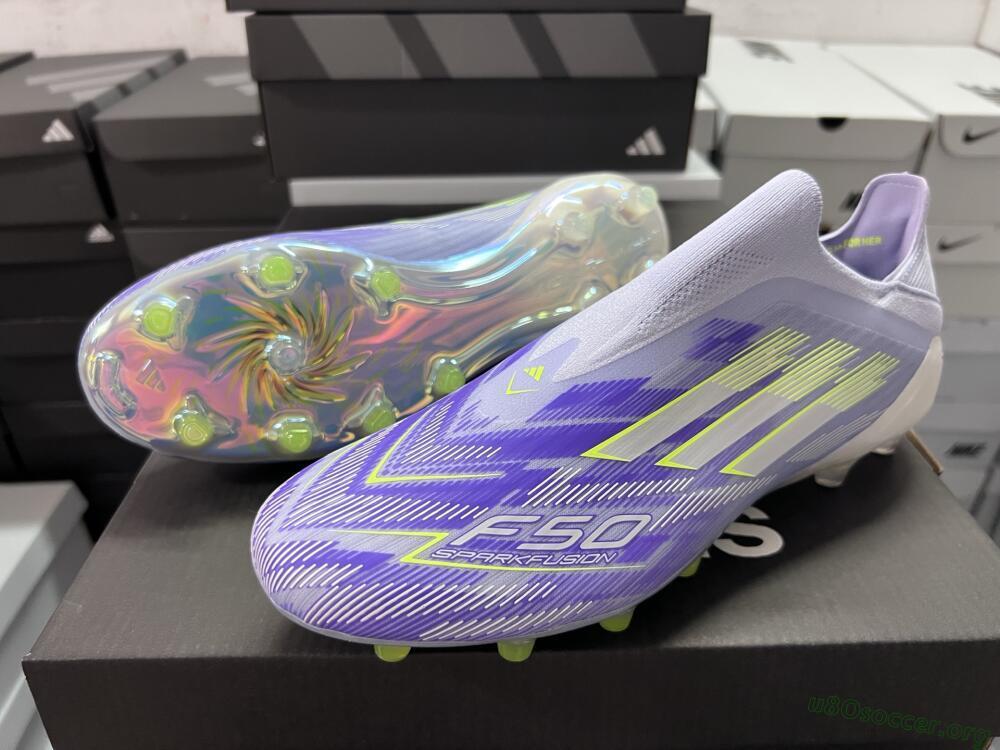 Adidas F50+ Elite Laceless FG Football Boots - Blue/White/Yellow