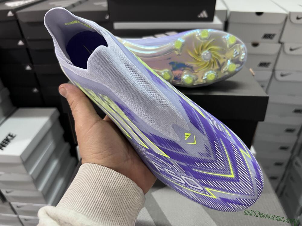 Adidas F50+ Elite Laceless FG Football Boots - Blue/White/Yellow