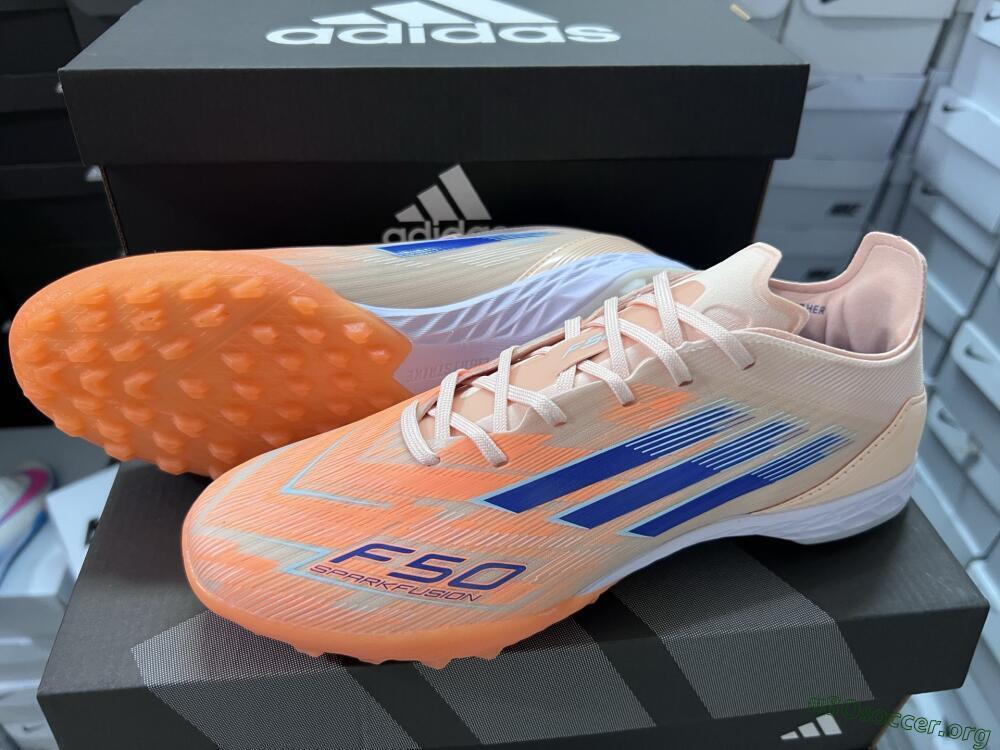 Adidas F50 Elite TF Football Shoes - Orange/Blue/White