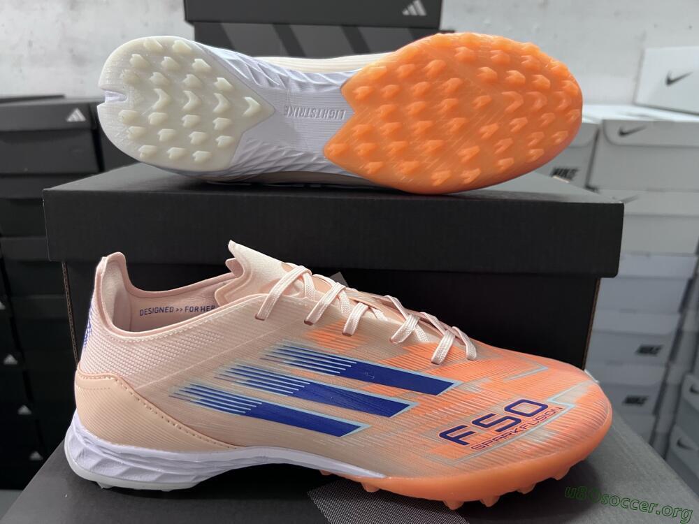 Adidas F50 Elite TF Football Shoes - Orange/Blue/White