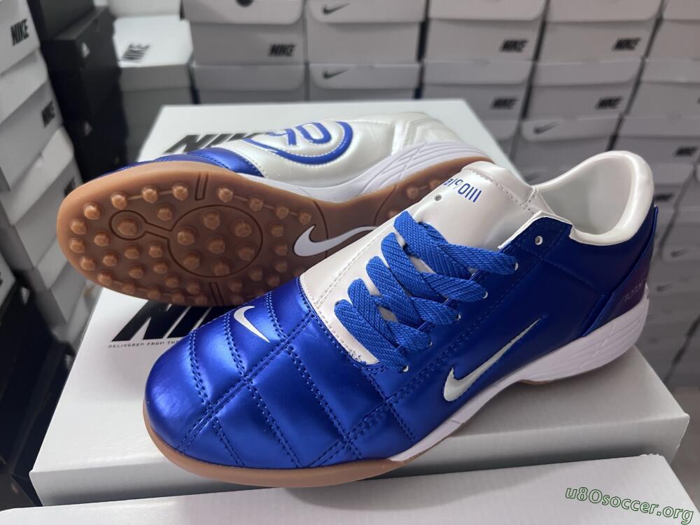 Nike Total 90 II TF Football Shoes - Blue/White/Brown