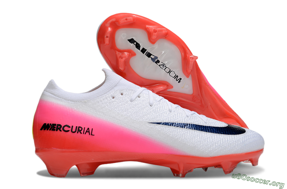 Nike Air Zoom Mercurial Vapor 16 Elite FG Football Boots - White/Black/Pink 2