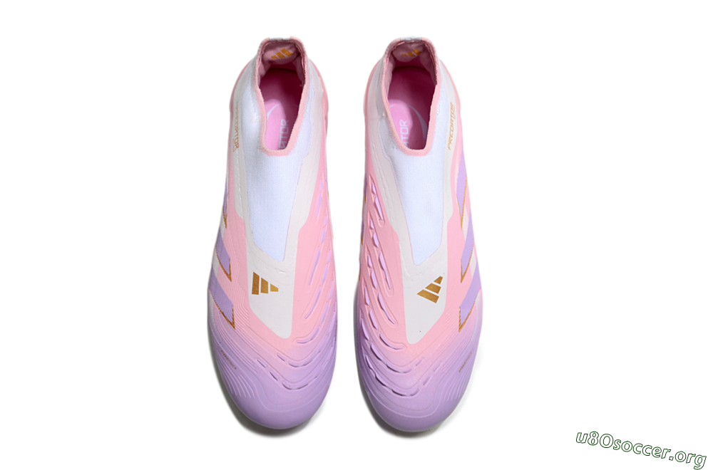 Adidas Predator 25 Elite Laceless FG Football Boots - Pink/Purple/Gold 4