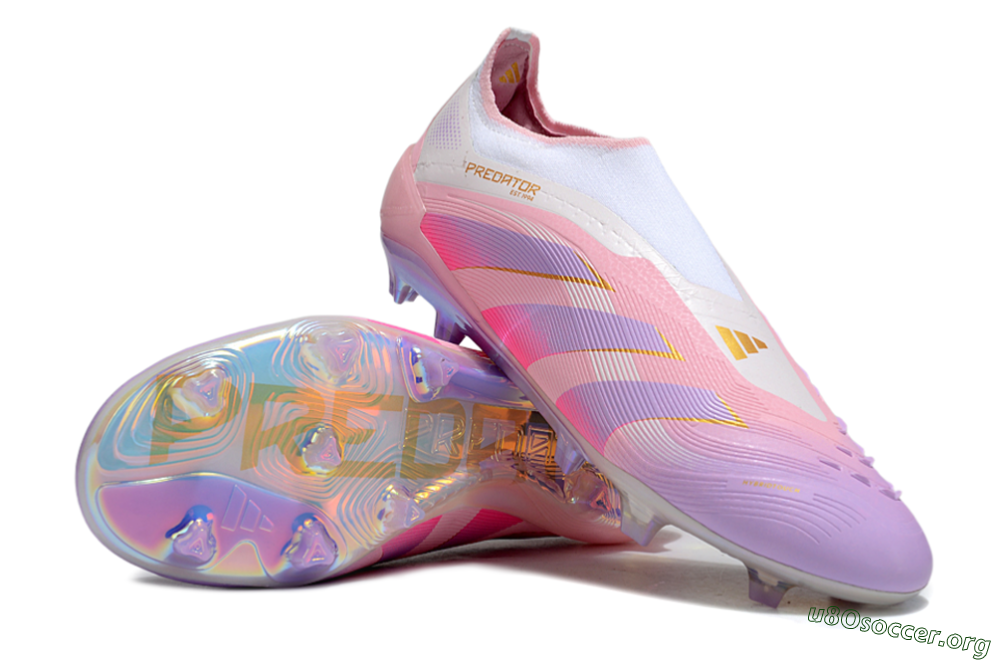 Adidas Predator 25 Elite Laceless FG Football Boots - Pink/Purple/Gold 0