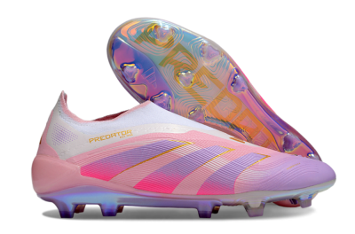 Adidas Predator 25 Elite Laceless FG Football Boots - Pink/Purple/Gold