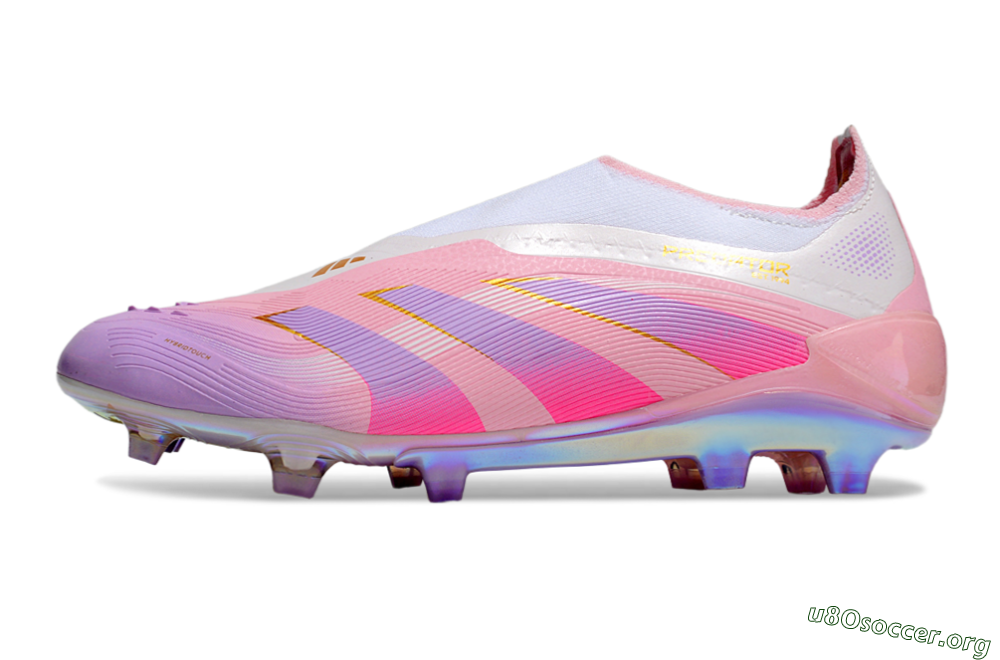 Adidas Predator 25 Elite Laceless FG Football Boots - Pink/Purple/Gold 3