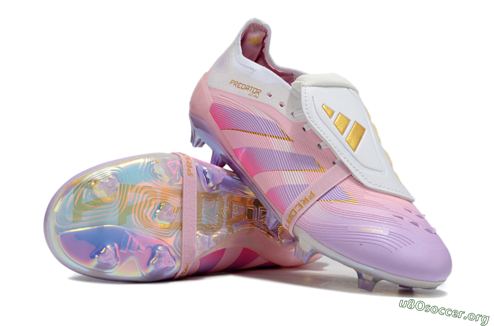 Adidas Predator 25 Elite Foldover Tongue FG Football Boots - Pink/Purple/Gold 0