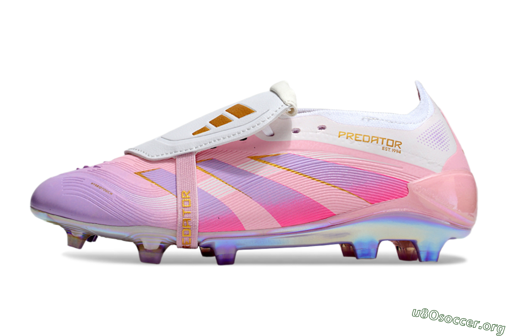 Adidas Predator 25 Elite Foldover Tongue FG Football Boots - Pink/Purple/Gold 3