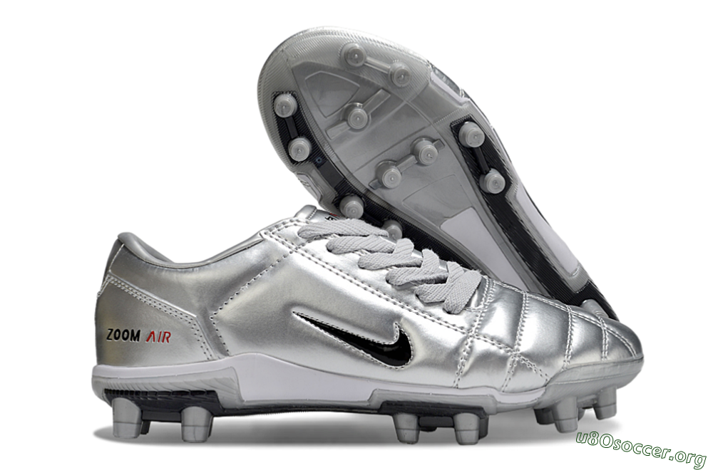 Nike Air Zoom Total 90 III FG Football Boots - Silver/Black/White 2