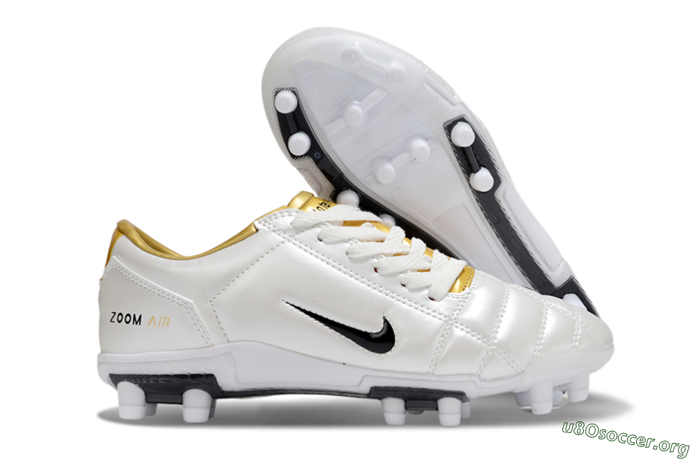 Nike Air Zoom Total 90 III FG Football Boots - White/Black/Gold 2