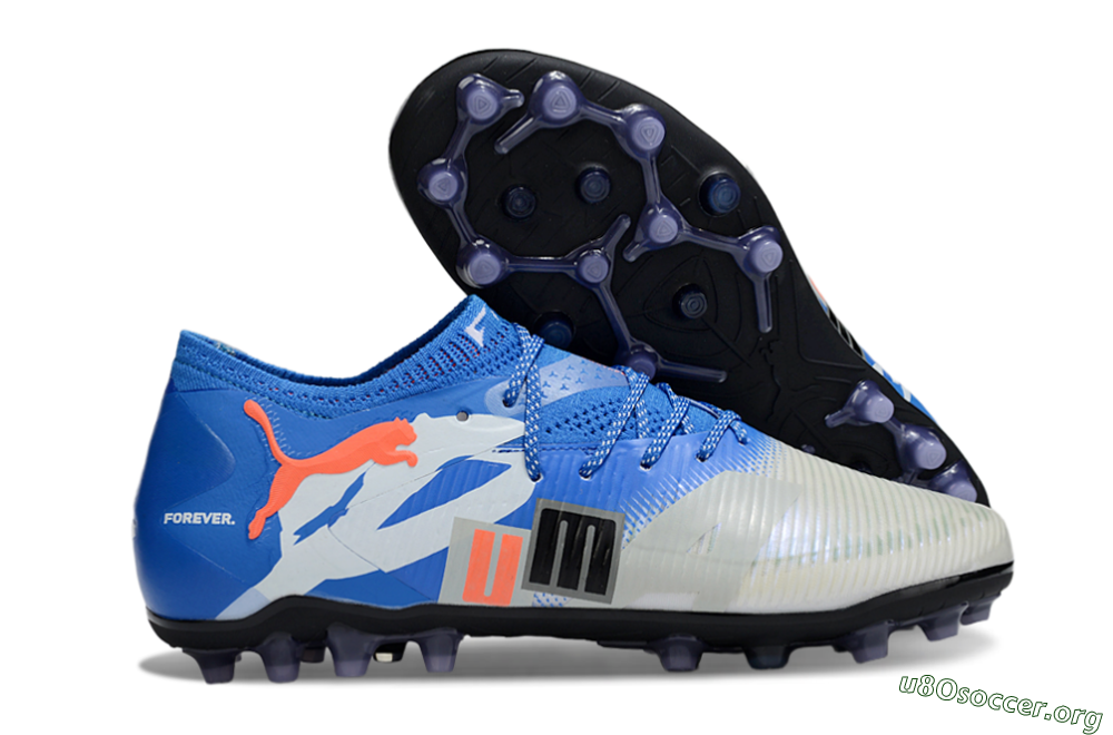 Puma Future 8 Ultimate MG Football Boots - Blue/White/Orange 2