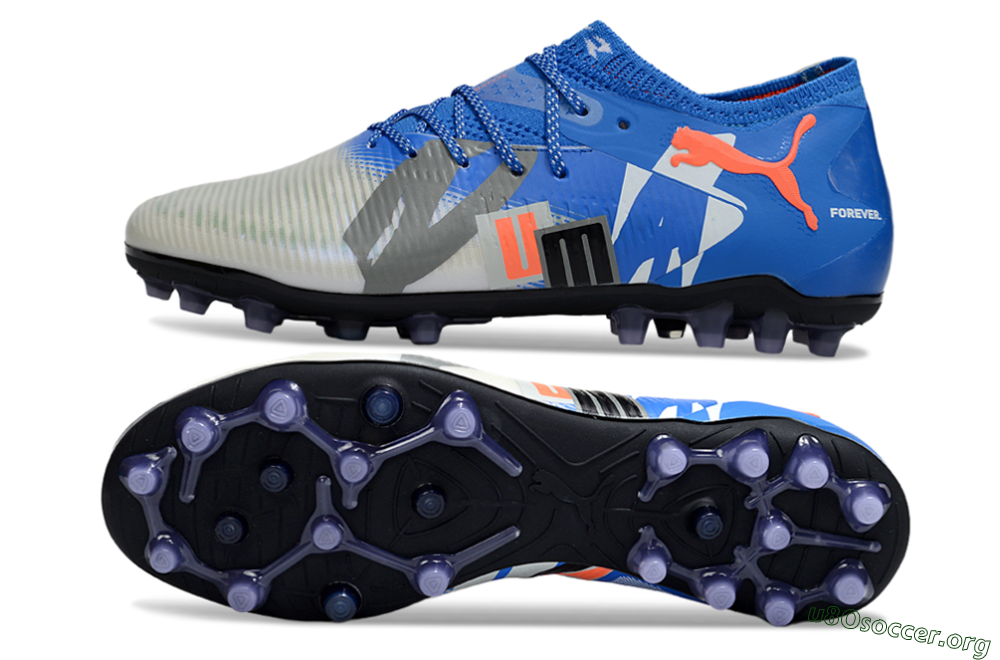 Puma Future 8 Ultimate MG Football Boots - Blue/White/Orange 1