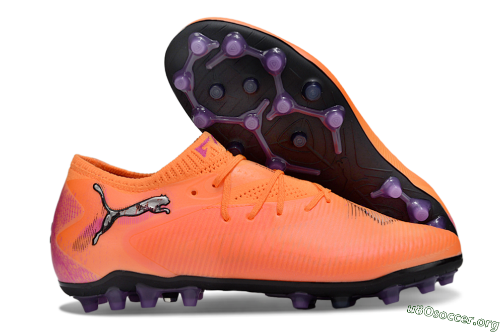 Puma Future 8 Ultimate MG Football Boots - Red/Black/Pink 2