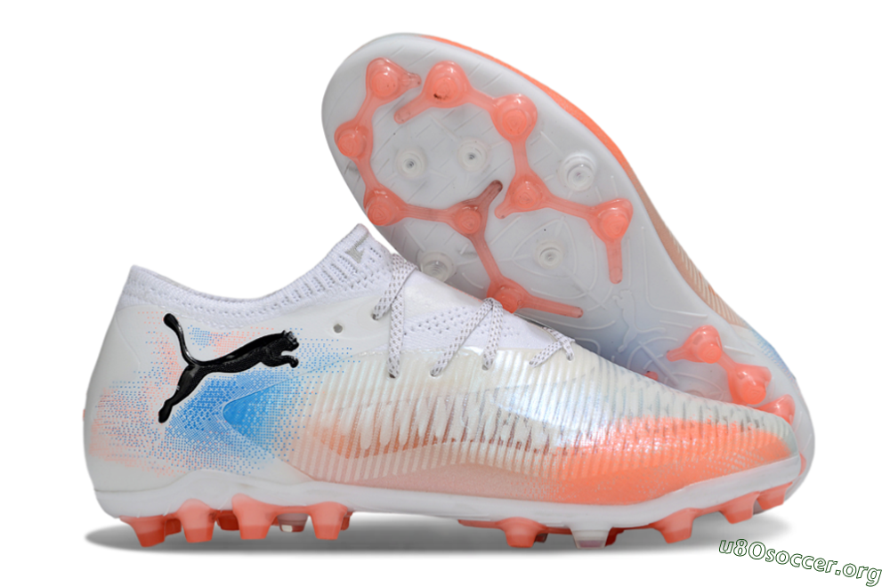 Puma Future 8 Ultimate MG Football Boots - White/Red/Blue 2