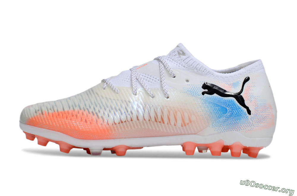 Puma Future 8 Ultimate MG Football Boots - White/Red/Blue 3