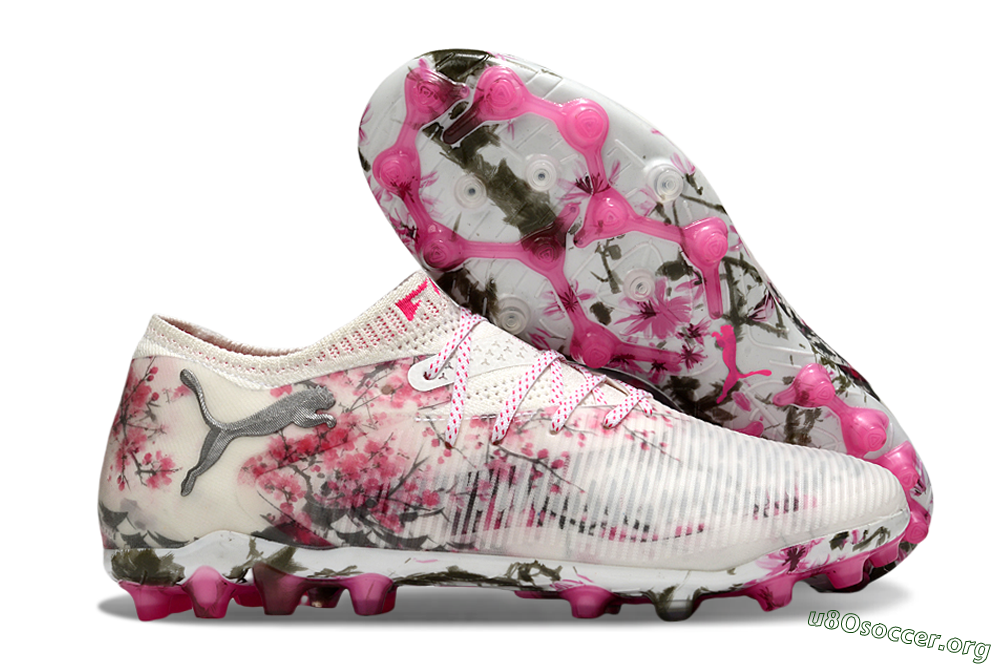Puma Future 8 Ultimate MG Football Boots - Beige/Black/Pink 2