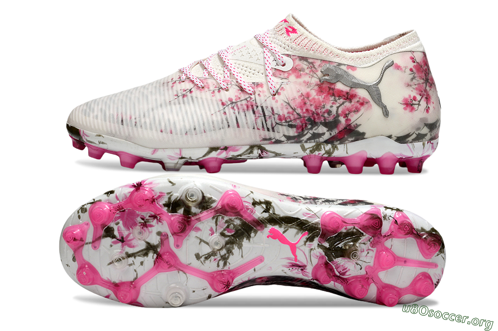 Puma Future 8 Ultimate MG Football Boots - Beige/Black/Pink 1