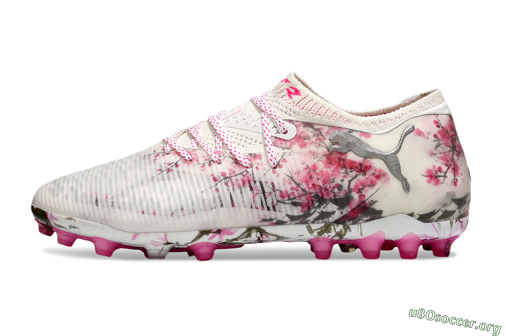 Puma Future 8 Ultimate MG Football Boots - Beige/Black/Pink 3
