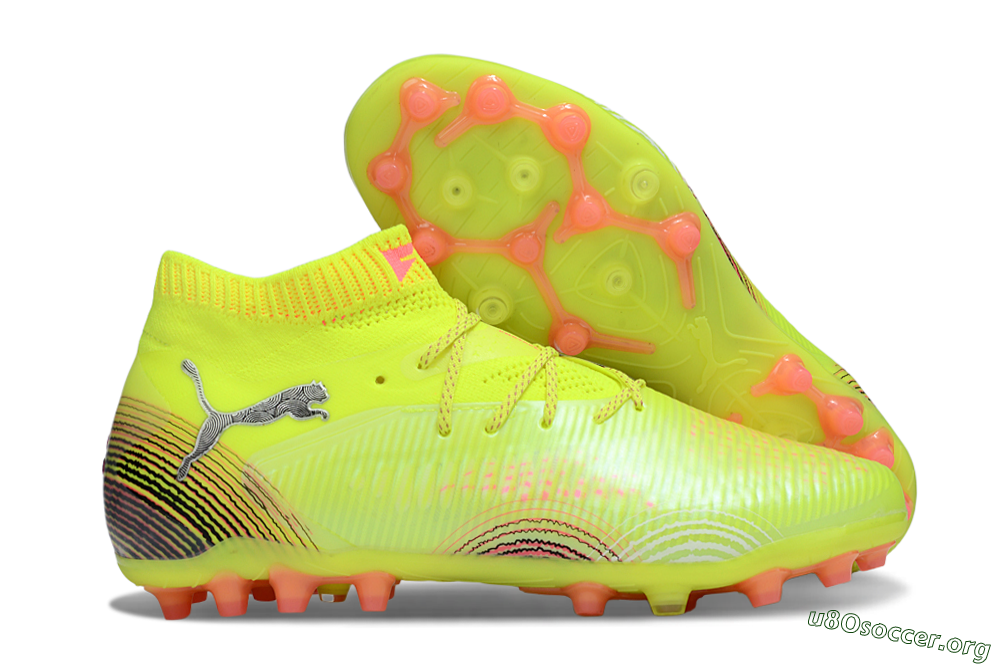 Puma Future 8 Ultimate MG Football Boots - Yellow/Black/Red 2