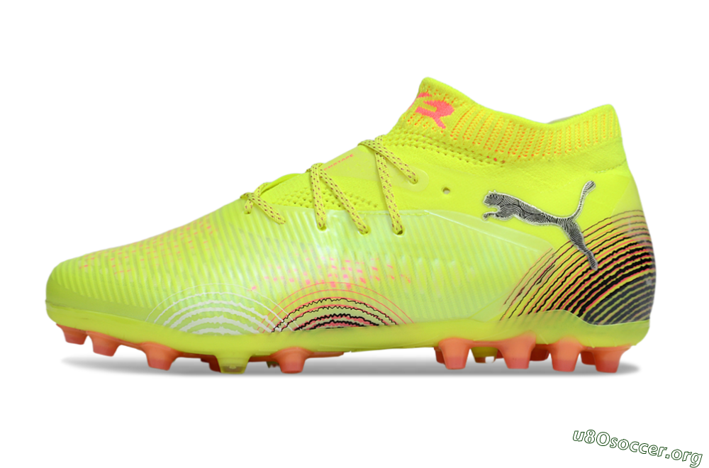 Puma Future 8 Ultimate MG Football Boots - Yellow/Black/Red 3