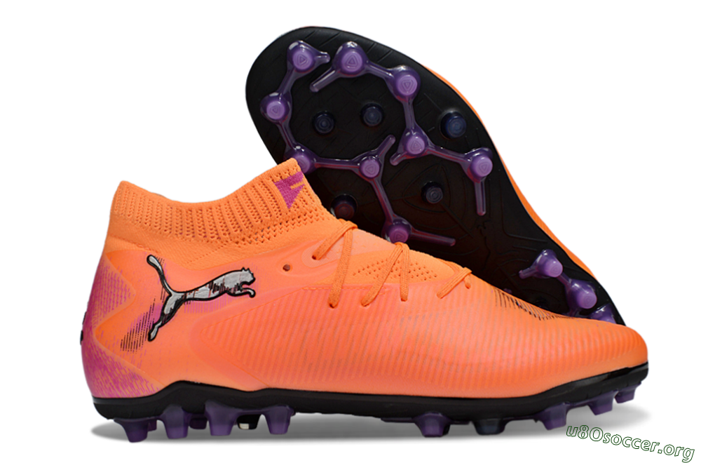 Puma Future 8 Ultimate MG Football Boots - Red/Black/Pink 2