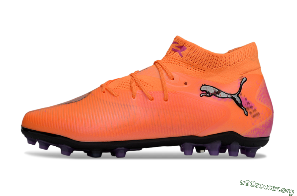 Puma Future 8 Ultimate MG Football Boots - Red/Black/Pink 3