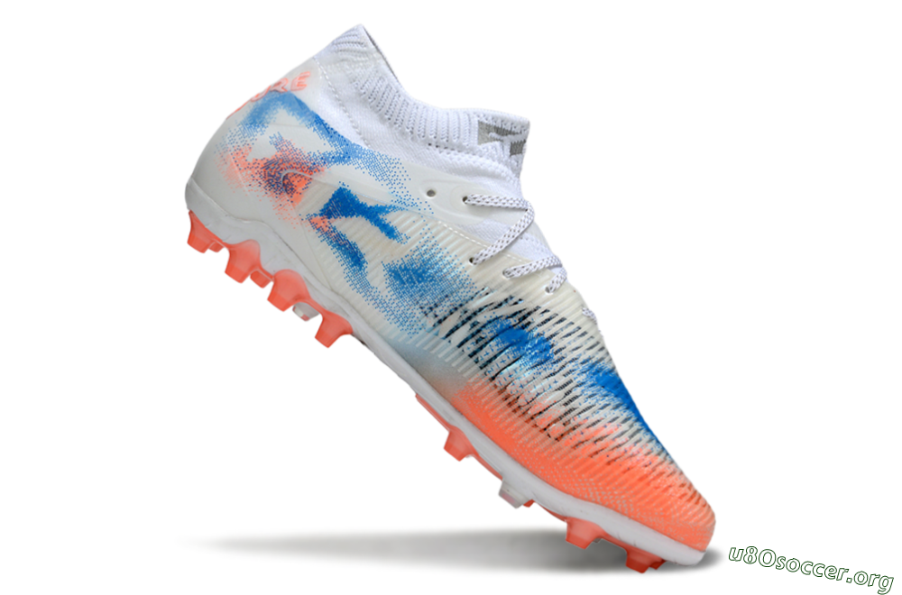 Puma Future 8 Ultimate MG Football Boots - White/Red/Blue 4