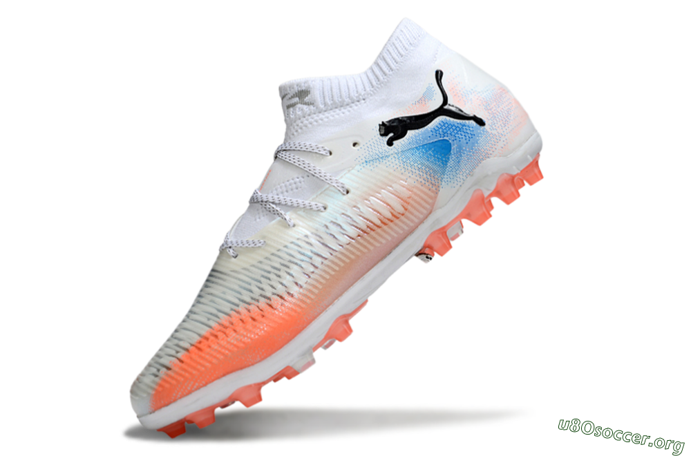 Puma Future 8 Ultimate MG Football Boots - White/Red/Blue 5