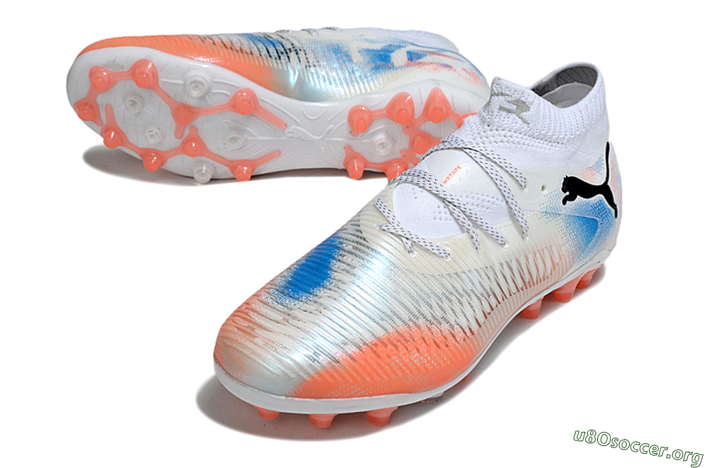 Puma Future 8 Ultimate MG Football Boots - White/Red/Blue 0