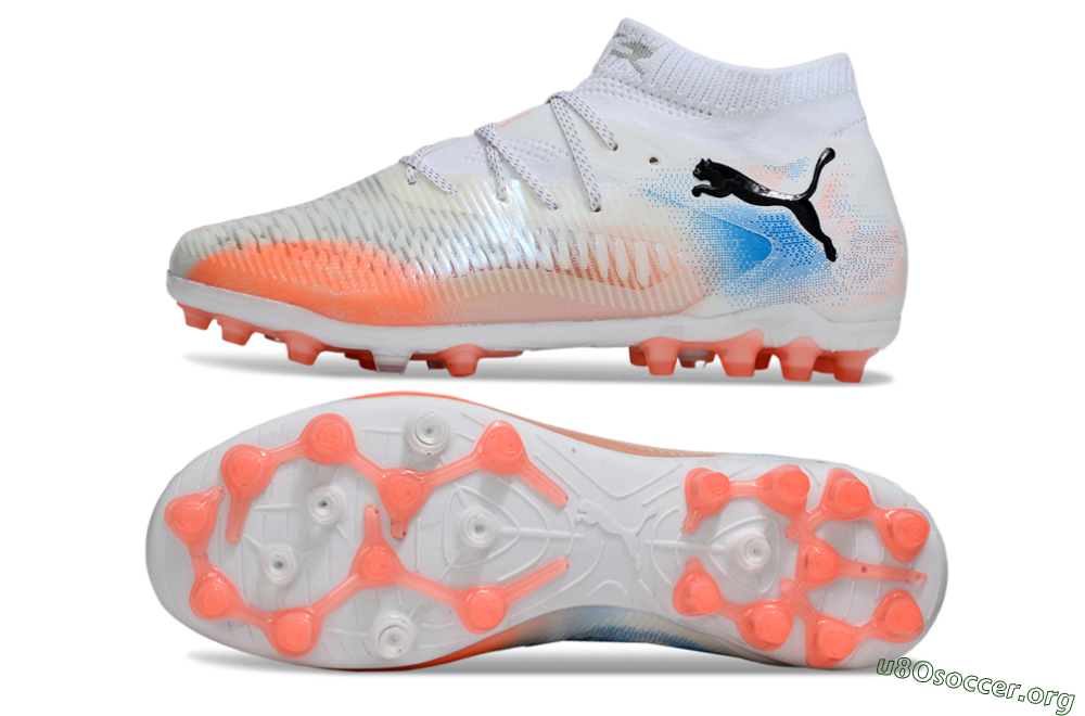 Puma Future 8 Ultimate MG Football Boots - White/Red/Blue 1