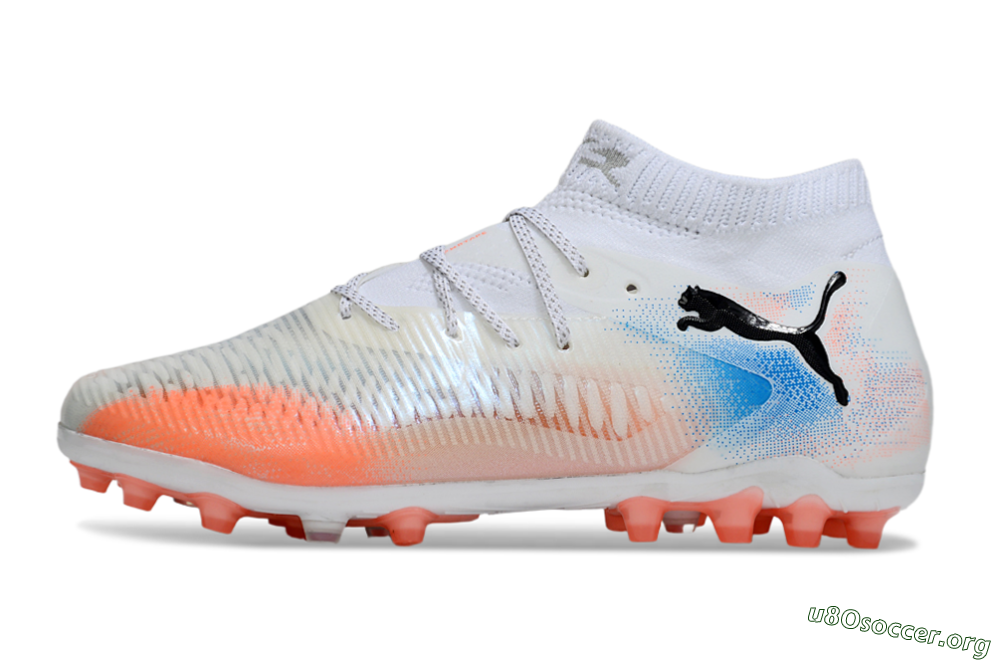 Puma Future 8 Ultimate MG Football Boots - White/Red/Blue 3
