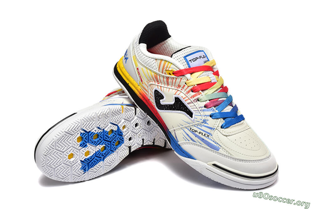 Joma Top Flex IC Football Shoes - Beige/Red/Yellow 4