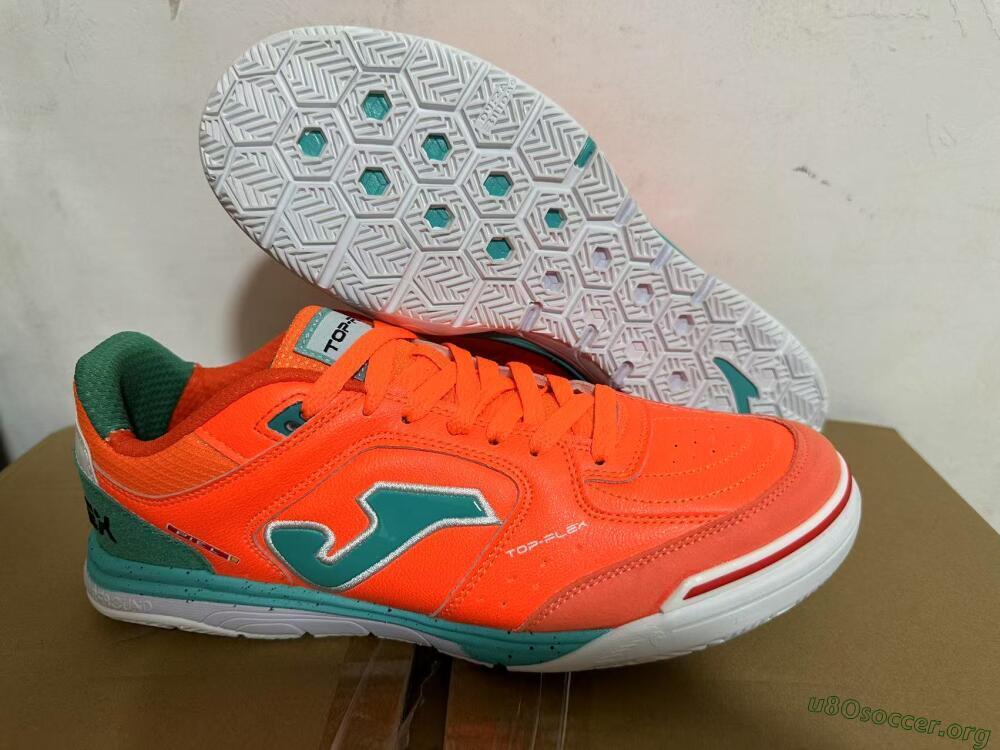 Joma Top Flex IC Football Shoes - Red/Jade/White
