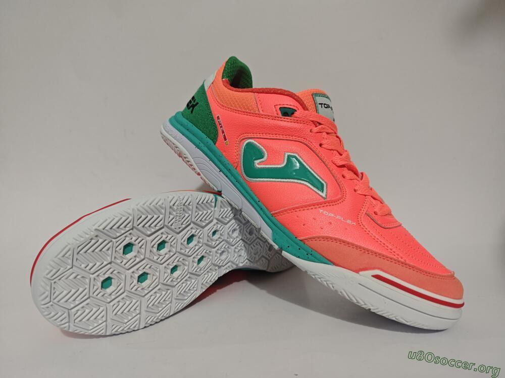 Joma Top Flex IC Football Shoes - Red/Jade/White