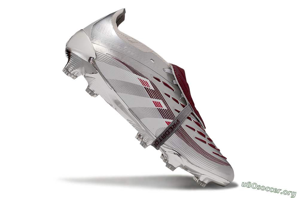 Adidas Predator 25 Elite Foldover Tongue FG Football Boots - Silver/Red/White 5