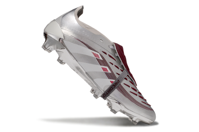 Adidas Predator 25 Elite Foldover Tongue FG Football Boots - Silver/Red/White