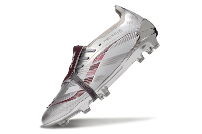 Adidas Predator 25 Elite Foldover Tongue FG Football Boots - Silver/Red/White