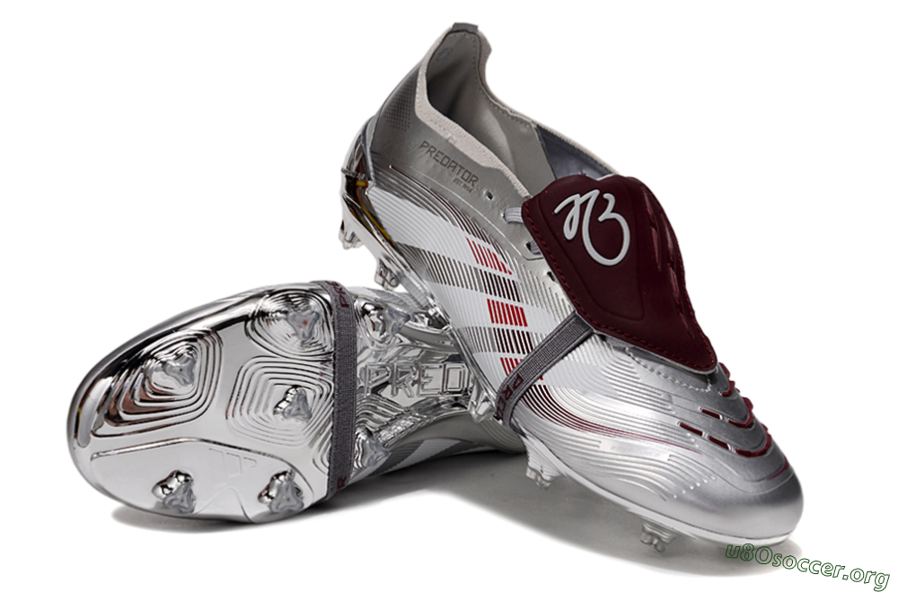 Adidas Predator 25 Elite Foldover Tongue FG Football Boots - Silver/Red/White 4