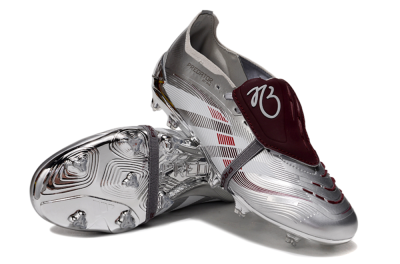 Adidas Predator 25 Elite Foldover Tongue FG Football Boots - Silver/Red/White