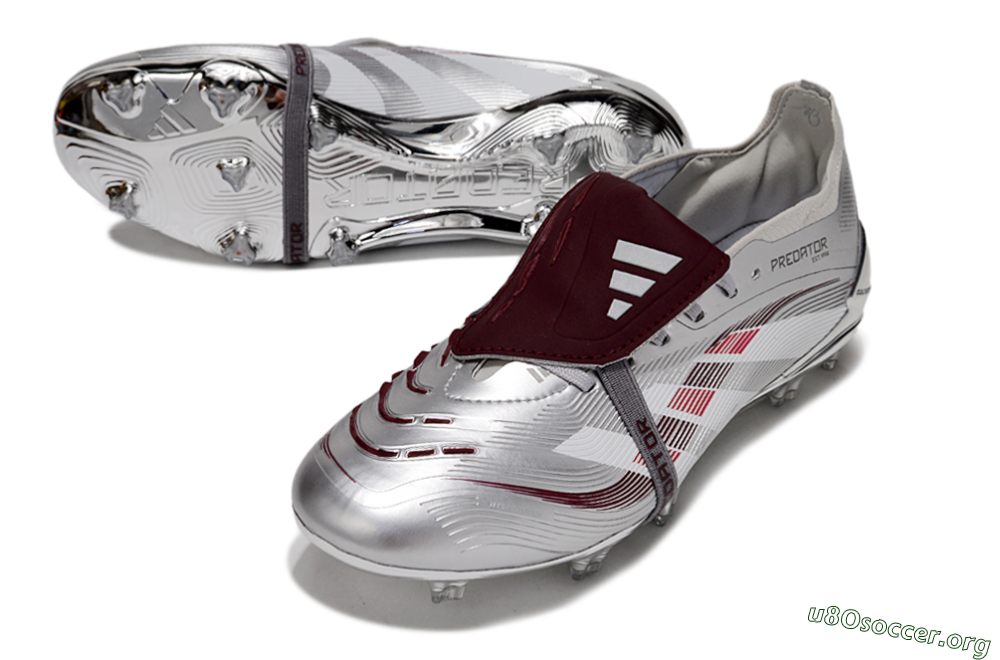 Adidas Predator 25 Elite Foldover Tongue FG Football Boots - Silver/Red/White 0