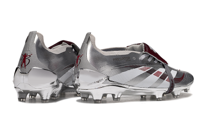 Adidas Predator 25 Elite Foldover Tongue FG Football Boots - Silver/Red/White