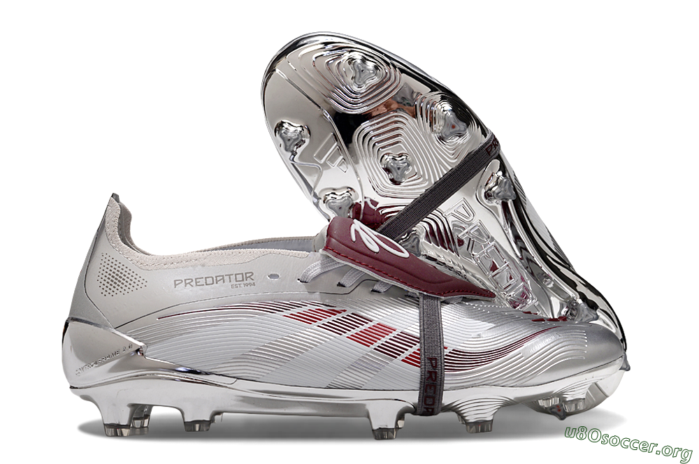Adidas Predator 25 Elite Foldover Tongue FG Football Boots - Silver/Red/White 2